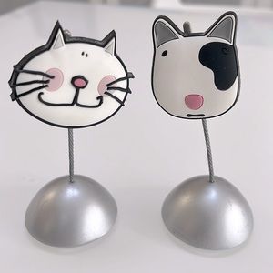 Set of 2 CUTE Cat & Dog Picture Clip Holders